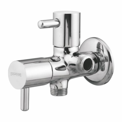 Two Way Angle Valve with Wall Flange Chrome